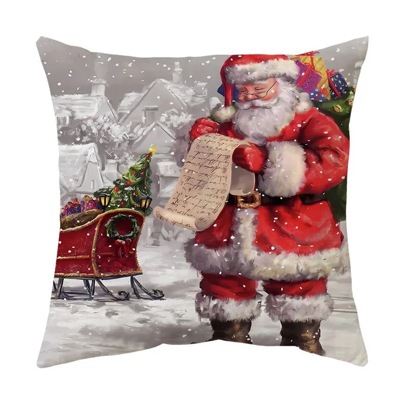 DecorBites™ Christmas Cushion Cover Set - Festive Xmas Decor for Living Room Sofa