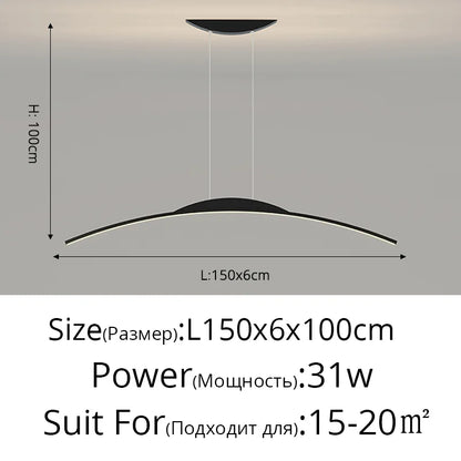 DecorBites™ LED Ceiling Pendant Lamp: Minimalist Chandelier, Height Adjustable, Home Decor Solution