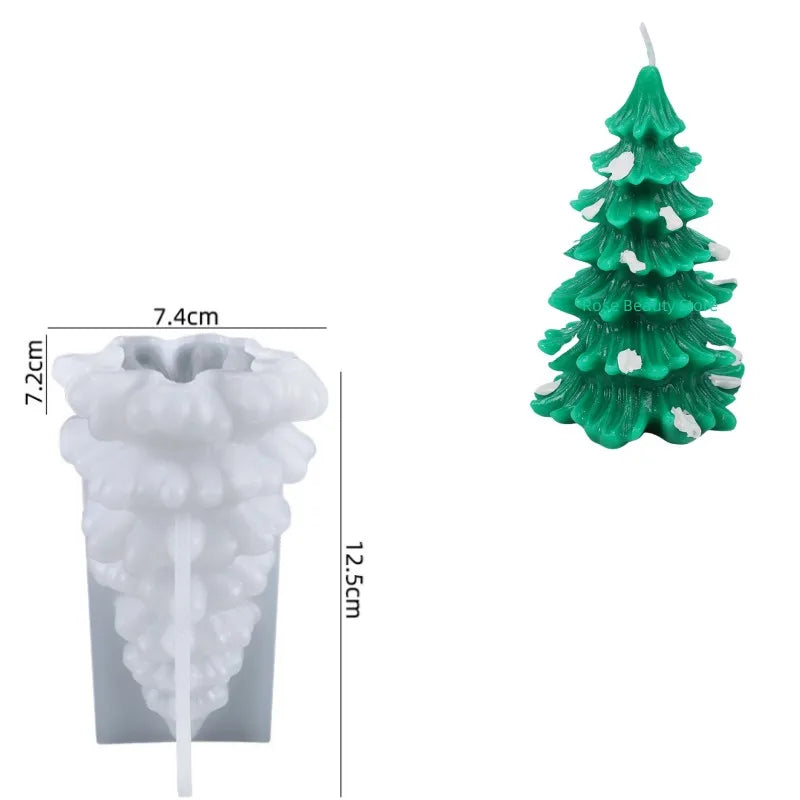 3D Christmas Tree Candle Silicone Mold DIY Christmas Candle Making Kit Handmade Soap Plaster Resin Baking Tools Holiday Gifts