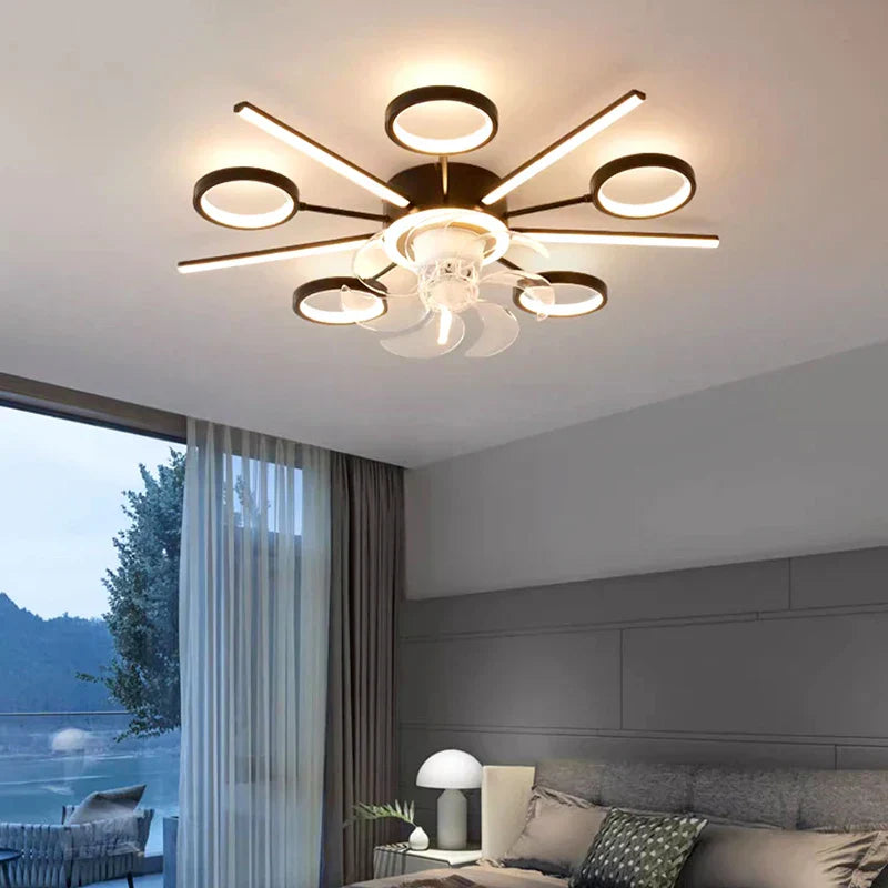 White Bladeless Ceiling Fan 12-Head Kids Room
