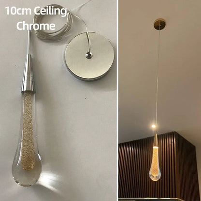 Post-Modern Crystal Teardrop Glass Pendant Light