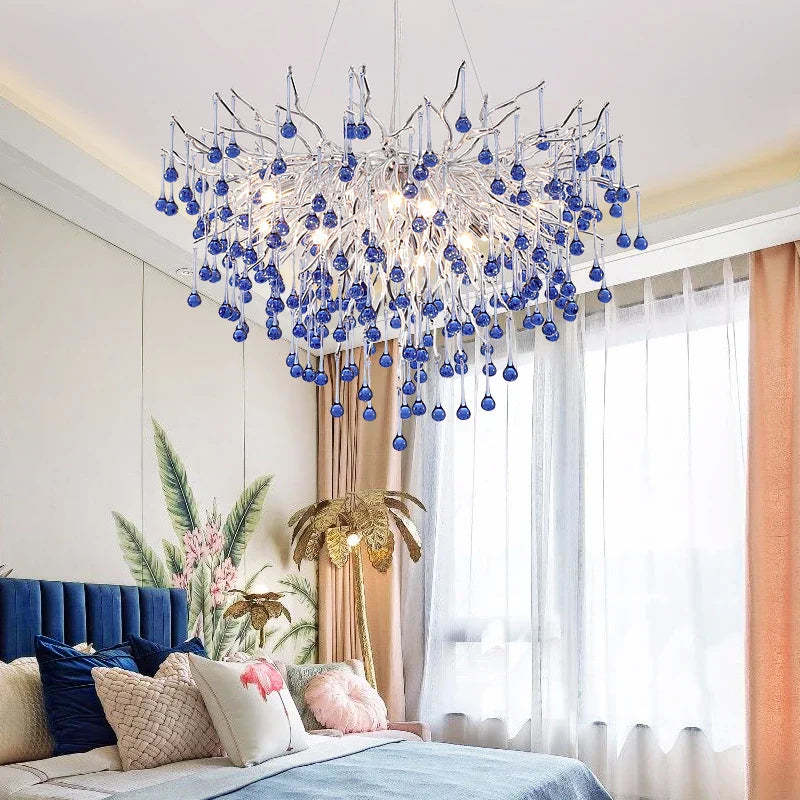 Decorbites™ Kinder-Rosa-Kristall-Kronleuchter: Bunte Chrom-Deckenleuchte für das Mädchenzimmer