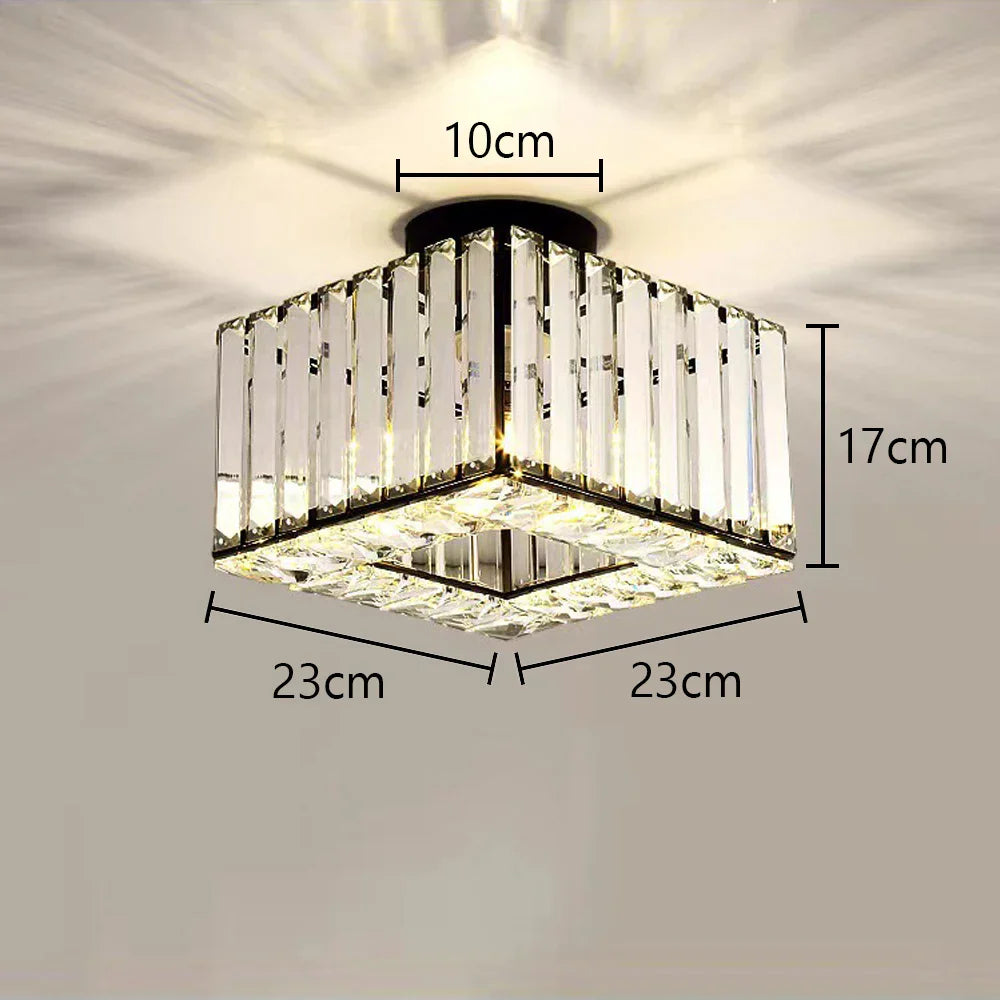 DecorBites™ Glass Crystal LED Ceiling Chandelier for Home Decor