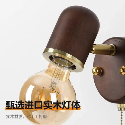 DecorBites™ Japanese Walnut Wood Wall Lamp for Bedroom, Corridor, Hallway, Stairway