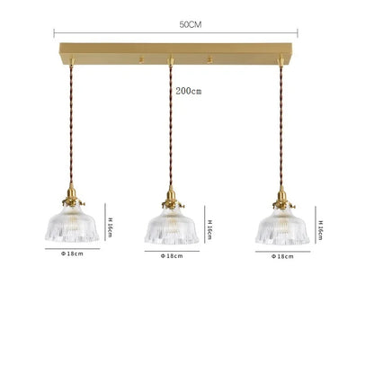 DecorBites™ Clear Glass LED Pendant Light: Modern Copper Hanging Lamp for Home Indoor Decor