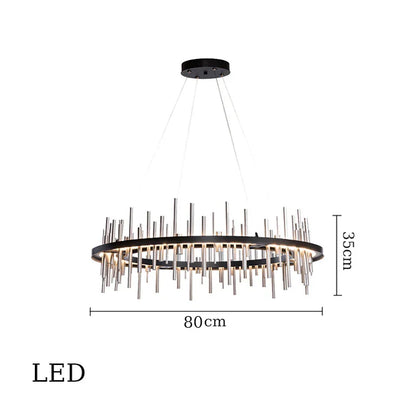 DecorBites™ LED Stainless Steel Pendant Light Chandelier for Home Decor in Foyer, Living Room, Bedroom, Restaurant