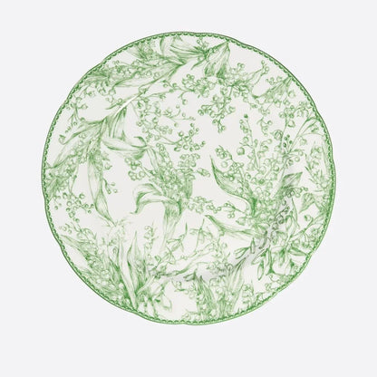 DecorBites™ Green Flower Print Dinner Plate