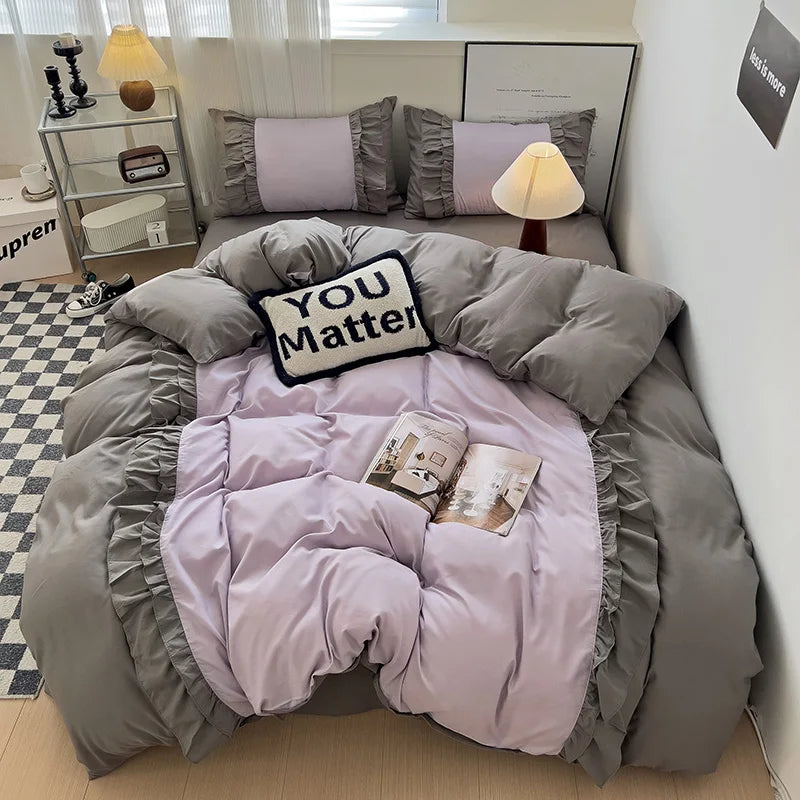 Microfiber Lace Duvet Set