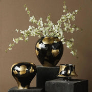 Jarrón de cerámica con lámina de oro Decorbites™ para arreglo floral y decoración del hogar