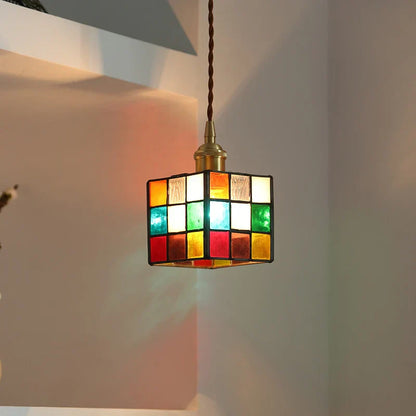 Decorbites™ Bunte LED-Glas-Hängeleuchte, Moderne Nordische Würfel-Hanglampe