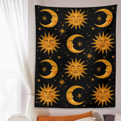 Decobites Sun Moon Tapestry Tarot Mandala Wall Hanging Bedspread Beach Mat Hippie Wall Rugs