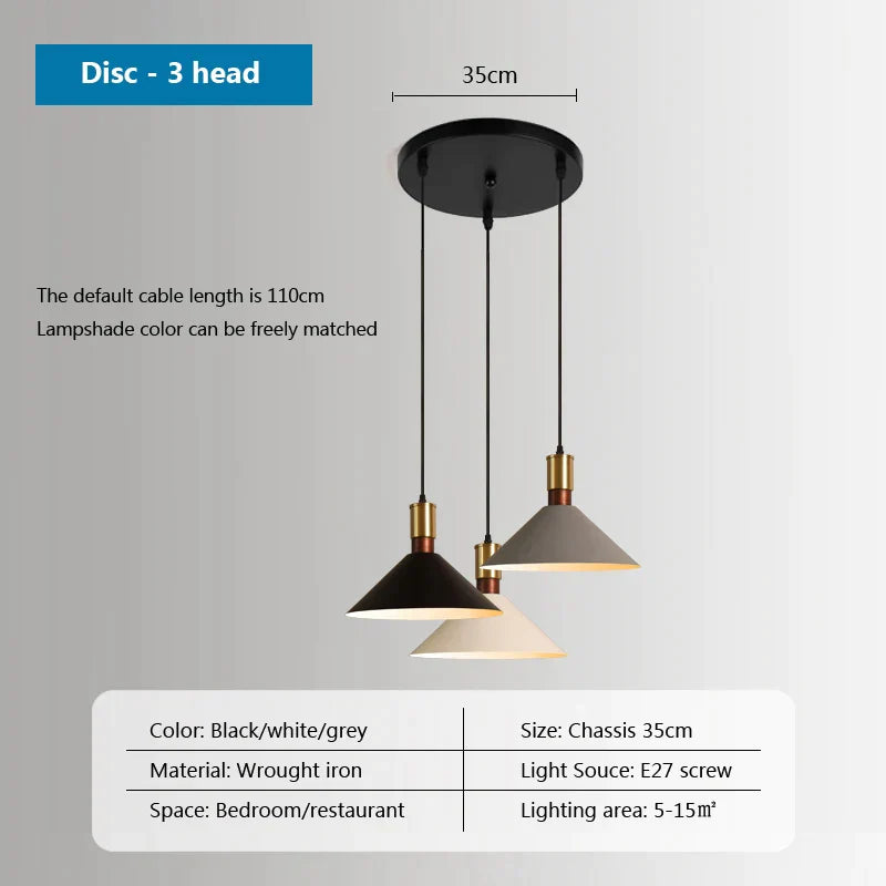 DecorBites™ Industrial Loft Pendant Lamps Iron Chandeliers for Home, Restaurant & Living Room