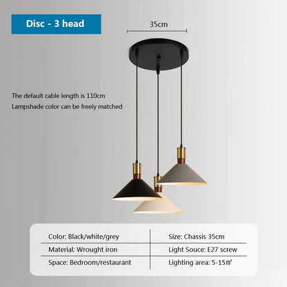 DecorBites™ Industrial Loft Pendant Lamps Iron Chandeliers for Home, Restaurant & Living Room