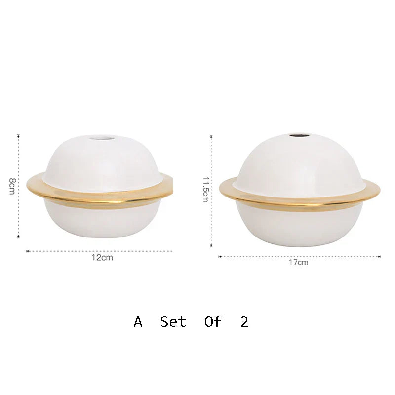 Estatua abstracta de resina dorada, hecha a mano, para decoración de sala de estar o escritorio de oficina - DecorBites™