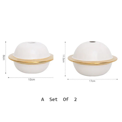 Estatua abstracta de resina dorada, hecha a mano, para decoración de sala de estar o escritorio de oficina - DecorBites™