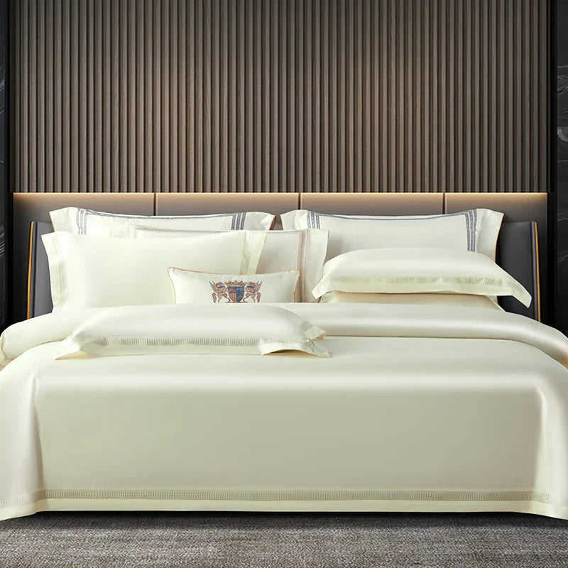 DecorBites™ Egyptian Cotton Duvet Cover Set, 1000TC Bedding: Quilt Cover, Sheet, Pillowcases