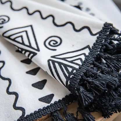 DecorBites™ Bohemian Ethnic Geometry Printed Cotton Linen Curtain