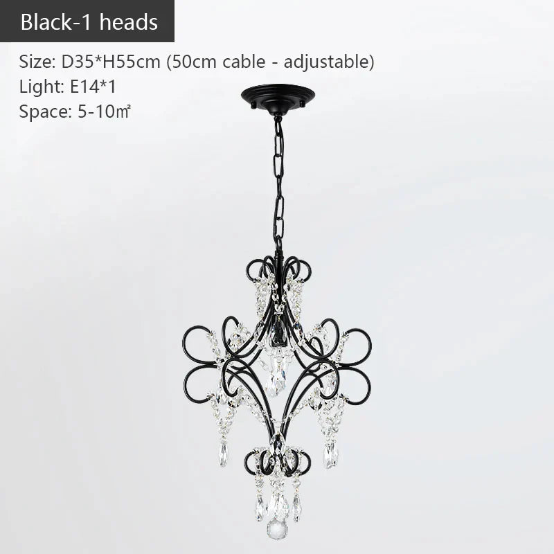 DecorBites™ Iron Crystal Chandelier: Modern Luxury Industrial Style for Home Living/Dining Room