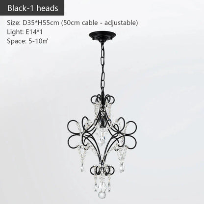 DecorBites™ Iron Crystal Chandelier: Modern Luxury Industrial Style for Home Living/Dining Room