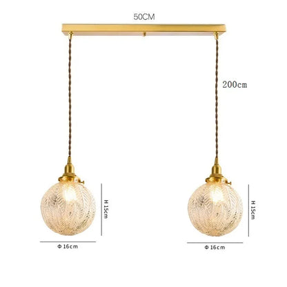 DecorBites™ Clear Glass LED Pendant Light: Modern Copper Hanging Lamp for Home Indoor Decor