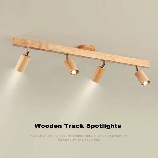 DecorBites™ Nordic WoodenTrack LED Ceiling Spotlight for Home Decor