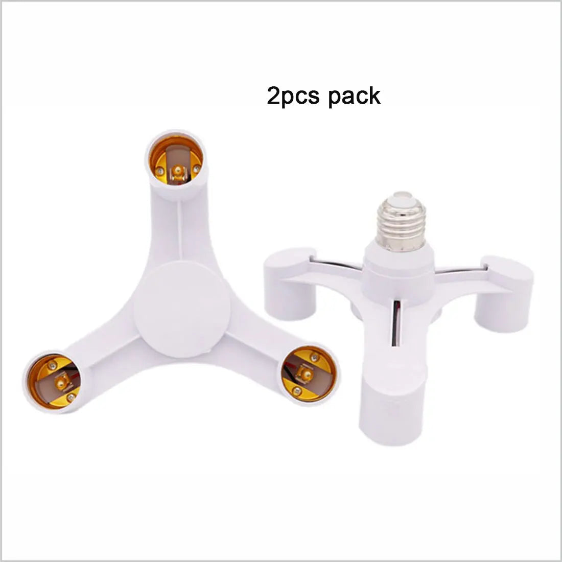 DecorBites™ 3-in-1 White E27 Lamp Holder Converter Pack - Set of 2