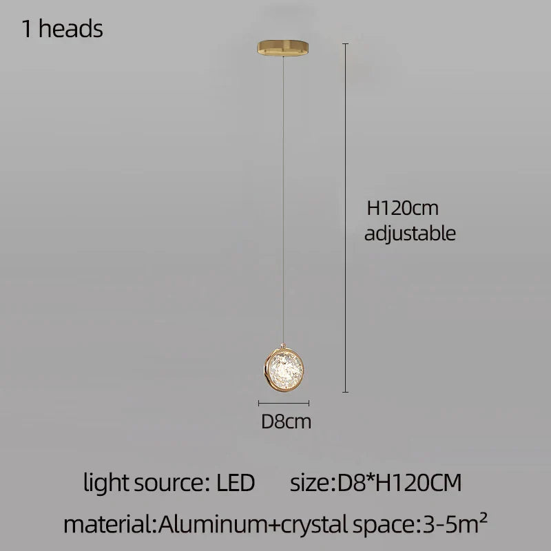 Lámpara de araña de bola de cristal DecorBites™: Lámpara colgante moderna para lofts y escaleras, ideal para el hogar, hoteles y centros comerciales.