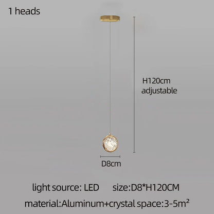 Lámpara de araña de bola de cristal DecorBites™: Lámpara colgante moderna para lofts y escaleras, ideal para el hogar, hoteles y centros comerciales.