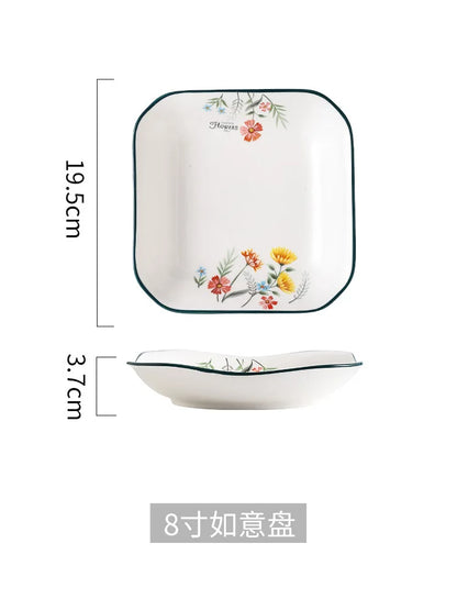 Juego de plato y tazón para fideos de arroz DecorBites™ de porcelana fina