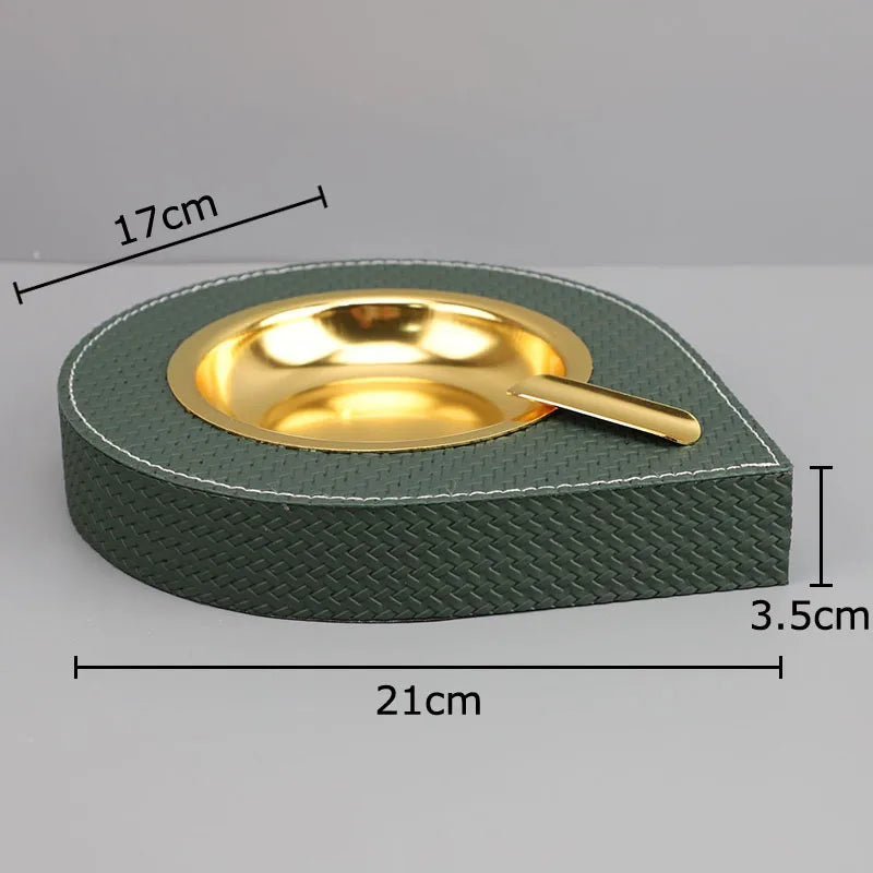 DecorBites™ Leather Desktop Ashtray: Stylish Smoking Accessory & Gift