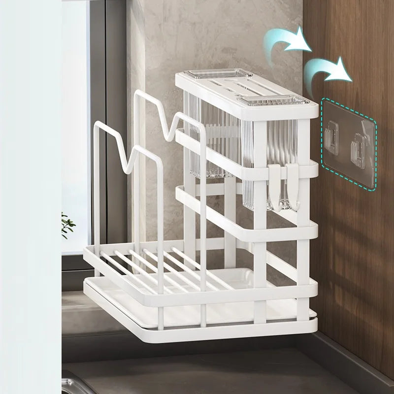 Estante de Almacenamiento para Cocina Decorbites™: Soporte Multifuncional para Cuchillos y Rejilla para Fregadero