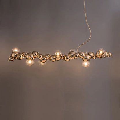 DecorBites™ Designer Molecule Chandelier: LED Dimmable Chrome Gold Lighting 2025 Trend