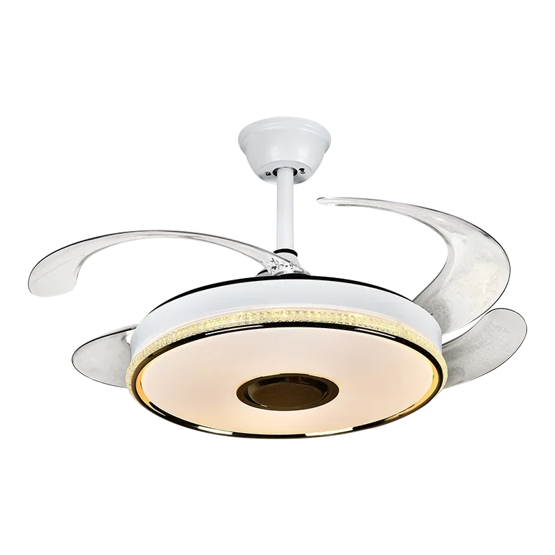 مروحة سقف حديثة DecorBites™ 90 مزودة بمكبر صوت بلوتوث وإضاءة LED وجهاز تحكم عن بعد