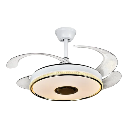 مروحة سقف حديثة DecorBites™ 90 مزودة بمكبر صوت بلوتوث وإضاءة LED وجهاز تحكم عن بعد