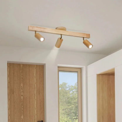 DecorBites™ Nordic WoodenTrack LED Ceiling Spotlight for Home Decor