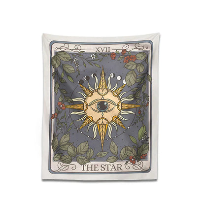 Decobites Star Tarot Tapestry: Celestial Witchy Cottagecore Wall Decor for Magical Home Vibes