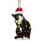 Funny Creative Christmas Acrylic Black Cat Pendant Delicate Fashion Xmas Tree Decorations Durable Hangable Ornaments Kids Gift