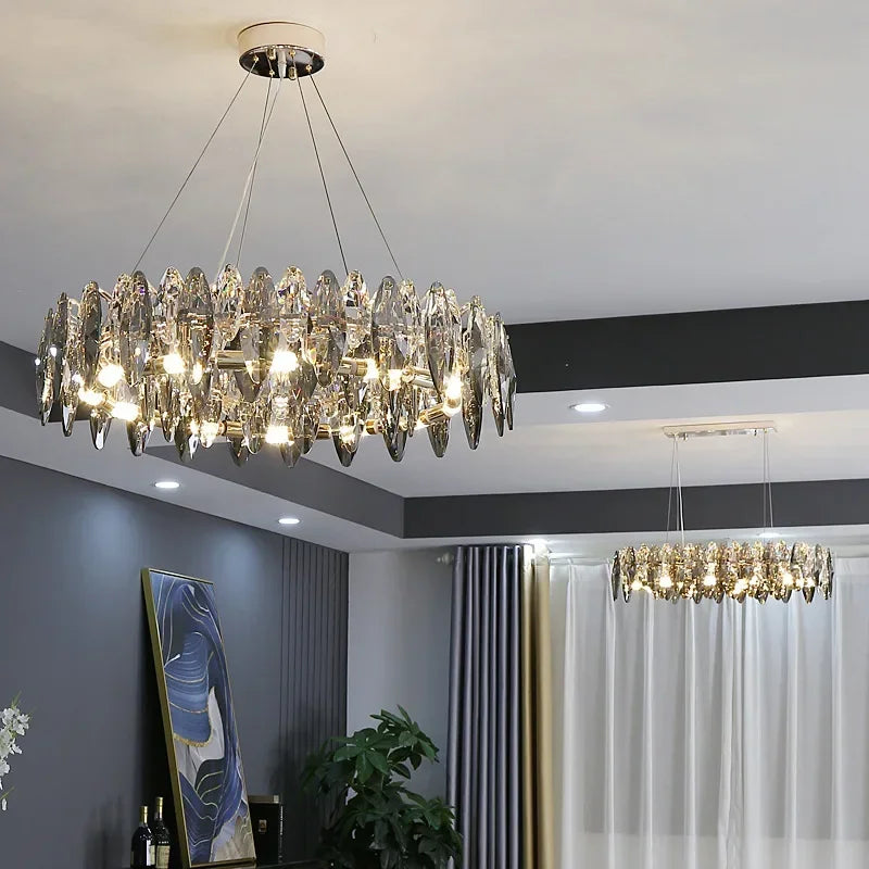 DecorBites™ Crystal Ceiling Chandelier LED Modern Luxury Lighting for Living Dining Bedroom