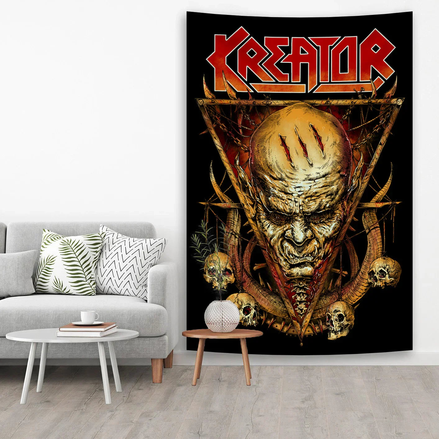 Decobites Thrash Metal Flag Tapestry for Bohemian Bedroom and Bar Wall Decoration