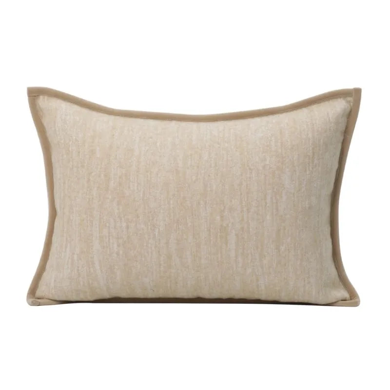 Funda de cojín DecorBites™ geométrica de piel marrón con diseño de empalme, 45x45 cm, funda de cojín cuadrada de lujo