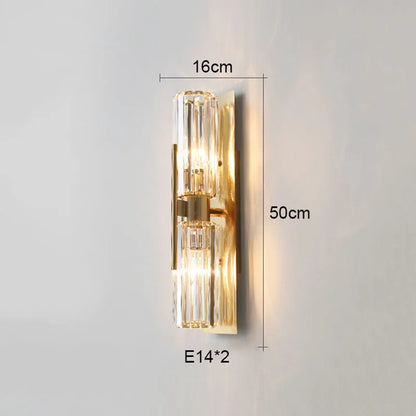 DecorBites™ Crystal Gold Wall Lamp for Luxurious Living Room and Bedroom Lighting