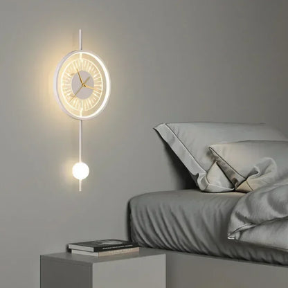 DecorBites™ LED Wall Clock Sconce for Bedroom Living Room Home Decor Lighting