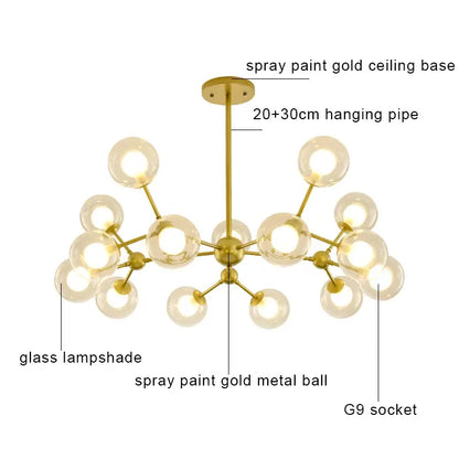 ثريا DecorBites™ الزجاجية المعلقة على شكل كرة لغرفة المعيشة وغرفة النوم وغرفة الطعام