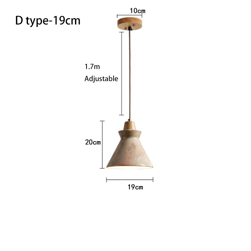 Yellow Stone Pendant Lamp Japanese Style 23cm