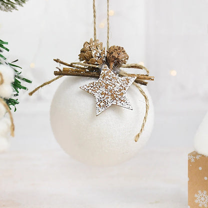 2/1pcs Christmas Ball Ornaments White Snowflake Bell Water Drop Pendants Xmas Tree Home Party Hanging Decorations New Year 2023