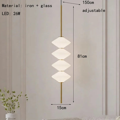 Art Deco White Glass Pendant Light With Gold Metal Wire