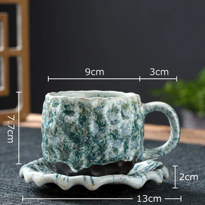 DecorBites™ Hammer Pattern Ceramic Mug Set for Dining Table and Coffee, Tea, Juice