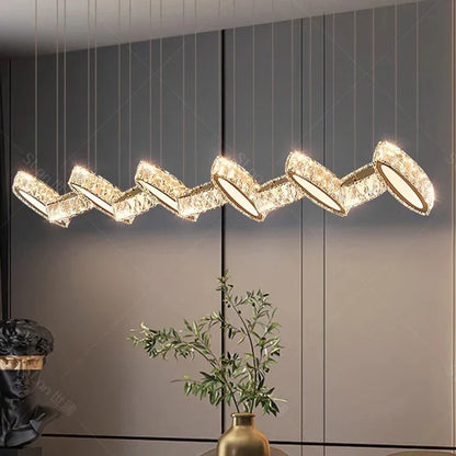 DecorBites™ Crystal Chandelier Stair Pendant Lamp Living Room Interior Lighting