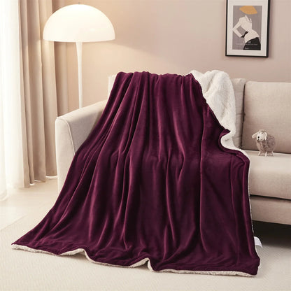 Decobites Cozy Sherpa Twin Blanket: Super Soft Fleece & Velvet Plush Reversible Warm Winter Bed Blanket