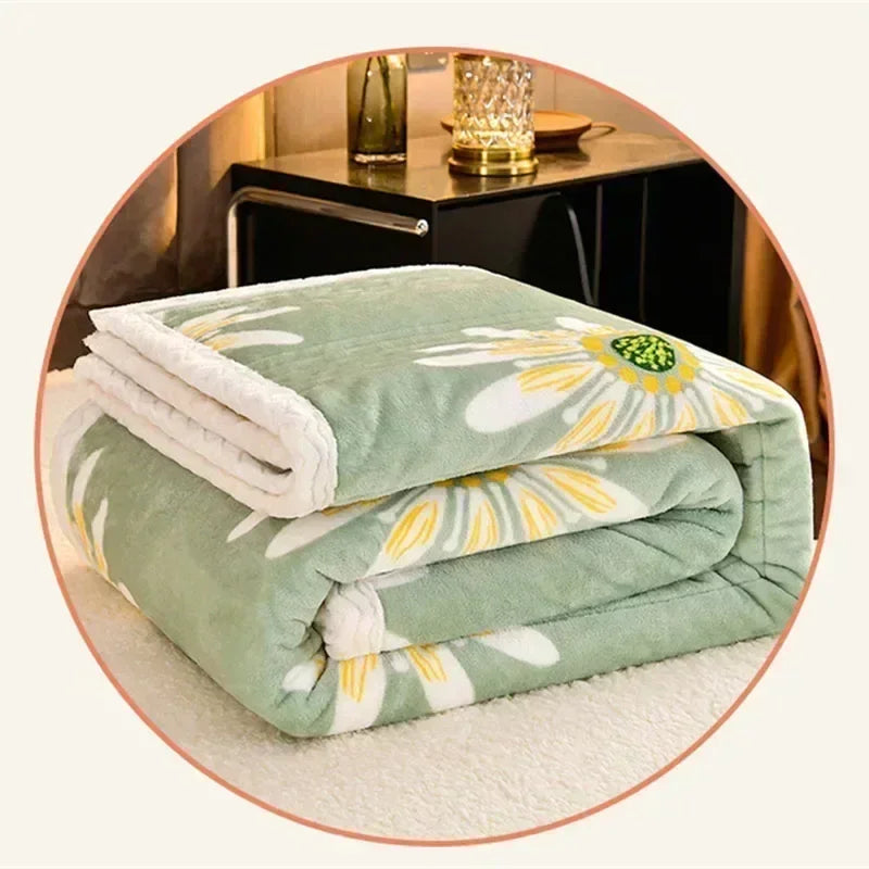 Decobites Cozy Milk Velvet Blanket - 3 Layer Warmth & Fluffy Weighted Blanket